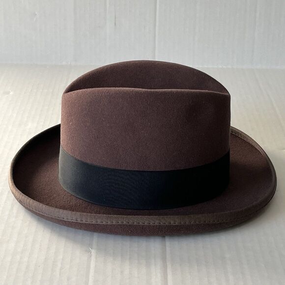 Godfather 100% Wool Homburg Gentleman Hat W/ Feathers Fedora Mobster Gangster S - Picture 3 of 16